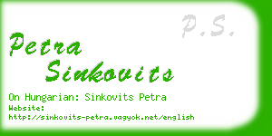 petra sinkovits business card